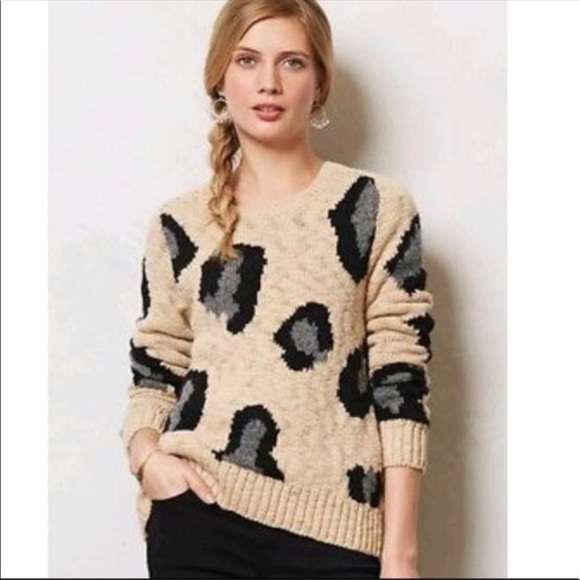 Anthropologie Sweaters - Anthropologie leopard print sweater